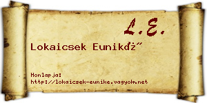 Lokaicsek Euniké névjegykártya